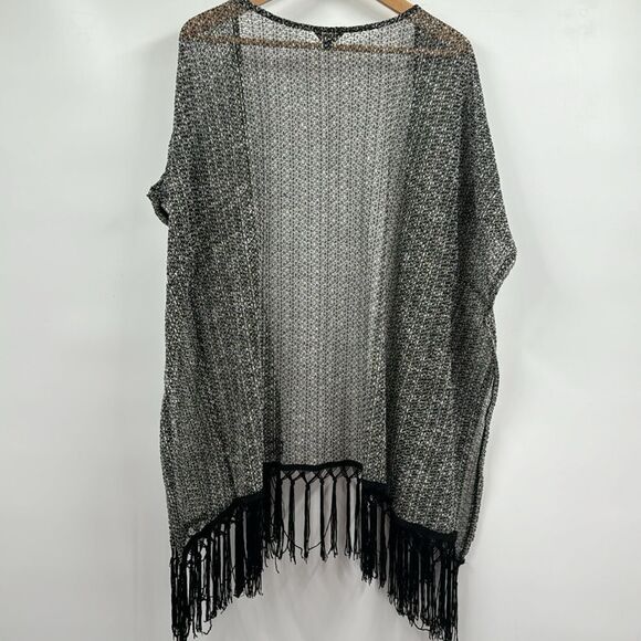 Guess Knit Fringed Cardigan Sweater Large - Picture 5 of 7